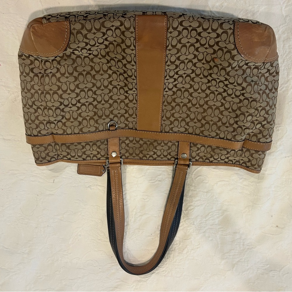 Brown Patterned Tote Bag; Also can be a diaper bag